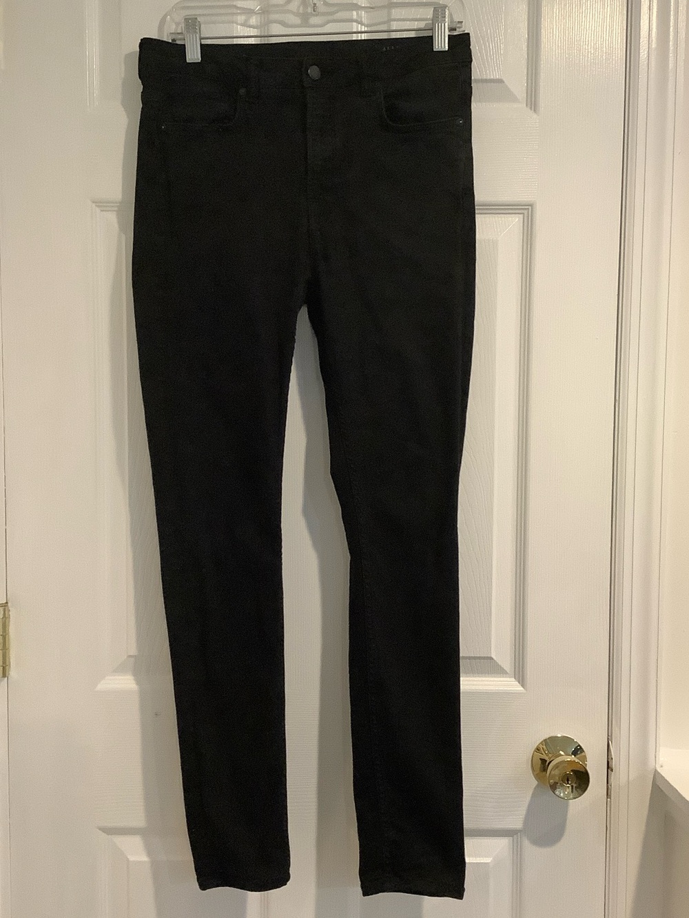 ALLSAINTS “Stilt” Jet Black Stretchy High Rise Tapered Jeans 32